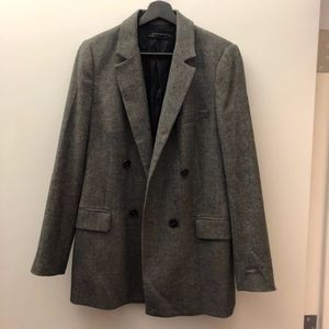 ZARA Women's Gray Wool Blend Blazer Size Medium